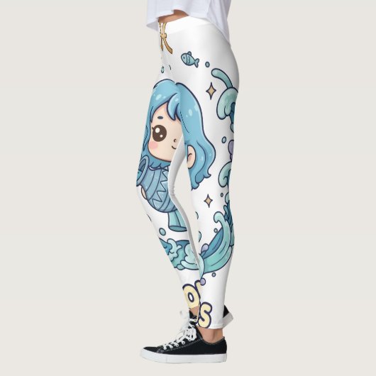 Cute Anime Aquarius Zodiac Sign Leggings  レギンス (左)