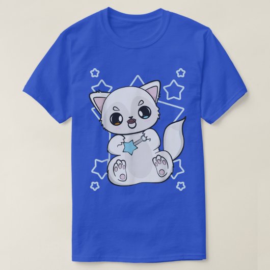 Cute Anime Arctic Fo With Magic Wand For Magicians Tシャツ (デザイン正面)