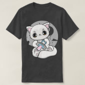 Cute Anime Arctic Fox With Soother And Kawaii Moon Tシャツ (デザイン正面)