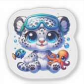 Cute Anime Big Cat Stickers Kawaii Stickers Ocean シール (正面)