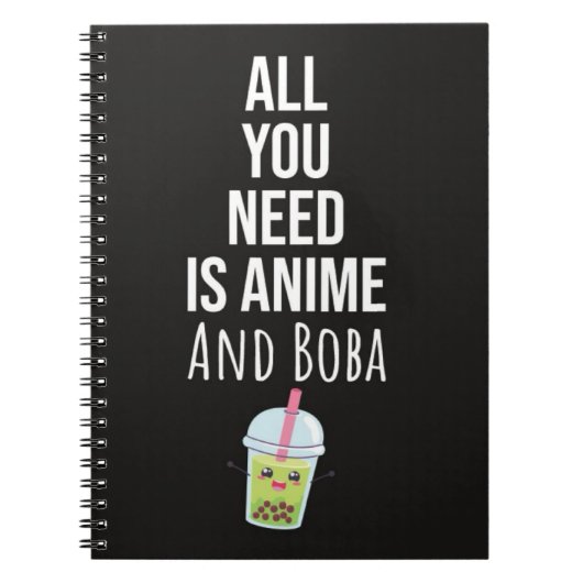 Cute Anime Boba Gifts Bubble Tea Otaku Kawaii ノートブック (正面)