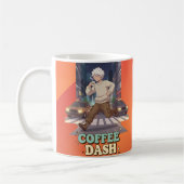 Cute Anime Boy Running in the City with Coffee コーヒーマグカップ (左)