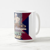 Cute Anime Boy Running in the City with Coffee コーヒーマグカップ (正面右)