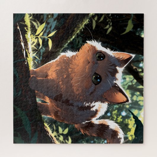 Cute anime cat ジグソーパズル (横)