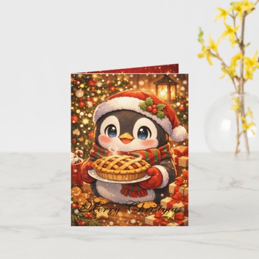 Cute Anime Christmas Card  カード (黄色い花)