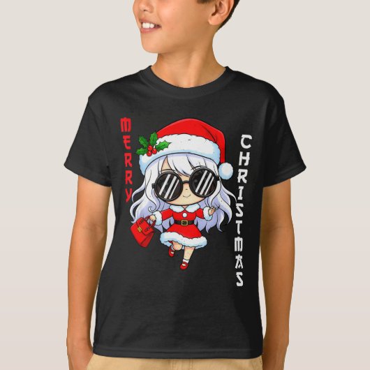 Cute Anime Christmas Pajama Outfit Funny Holiday F Tシャツ (正面)
