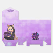 Cute Anime Dragon Girl's Birthday Party Thank You フェイバーボックス (見開き)