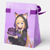 Cute Anime Dragon Girl's Birthday Party Thank You フェイバーボックス (裏面)