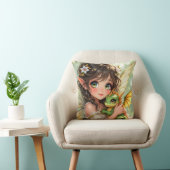 Cute Anime Fairy and Chibi Dragon クッション (椅子)