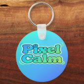 Cute Anime Gamer Boy Pixel Calm キーホルダー (裏面)
