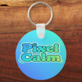 Cute Anime Gamer Boy Pixel Calm キーホルダー (正面)