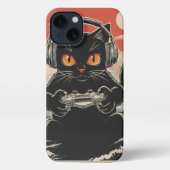 Cute Anime Gamer Kawaii Cat Japanese Gaming Gift B iPhoneケース (裏面)