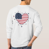 Cute Anime Girl 4th of July - USA Heart & Sparkler Tシャツ (裏面)