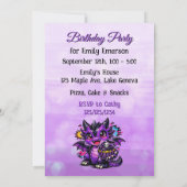 Cute Anime Girl and Dragon Girl's Birthday Party 招待状 (裏面)