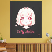 Cute Anime Girl - Be My Valentine T-Shirt キャンバスプリント (インサイチュ (リビング))