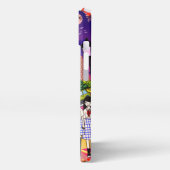 Cute Anime Girl in Scenic Landscape  iPhoneケース (左側面)