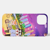 Cute Anime Girl in Scenic Landscape  iPhoneケース (裏面横)