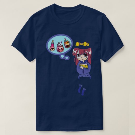 Cute Anime Girl Loves Boba Tea Milk Bubble Tea & B Tシャツ (デザイン正面)
