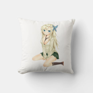 Cute Anime Girl Pillow Art – Soft Aesthetic Waifu  クッション