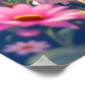 Cute Anime Girl Reading a Book ポスター (角)