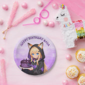 Cute Anime Girl's Birthday Party ペーパープレート (パーティー)