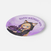 Cute Anime Girl's Birthday Party ペーパープレート (アングル)