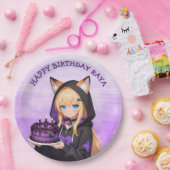 Cute Anime Girl's Birthday Party ペーパープレート (パーティー)