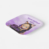 Cute Anime Girl's Birthday Party ペーパープレート (傾斜あり)