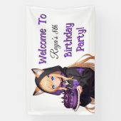 Cute Anime Girl's Birthday Party 横断幕 (縦)