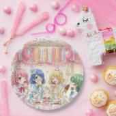 Cute Anime Girl's Ice Cream Birthday Party   ペーパープレート (パーティー)