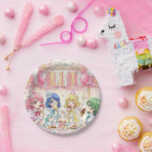 Cute Anime Girl's Ice Cream Birthday Party   ペーパープレート (パーティー)