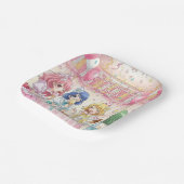 Cute Anime Girl's Ice Cream Birthday Party ペーパープレート (傾斜あり)