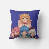 Cute Anime Girls Illustration クッション (裏面)