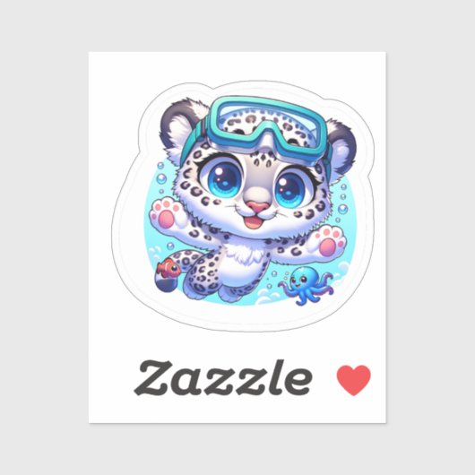 Cute Anime Kawaii Snow Leopard Stickers シール (シート)