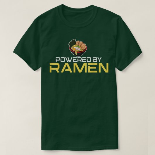 Cute Anime powered by ramen Tシャツ (デザイン正面)