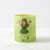 Cute anime redhead Saint Patrick's Day   マグカップ (中央)