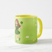 Cute anime redhead Saint Patrick's Day   マグカップ (正面右)