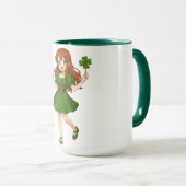 Cute anime redhead Saint Patrick's Day マグカップ (正面右)