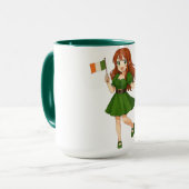 Cute anime redhead Saint Patrick's Day マグカップ (正面左)