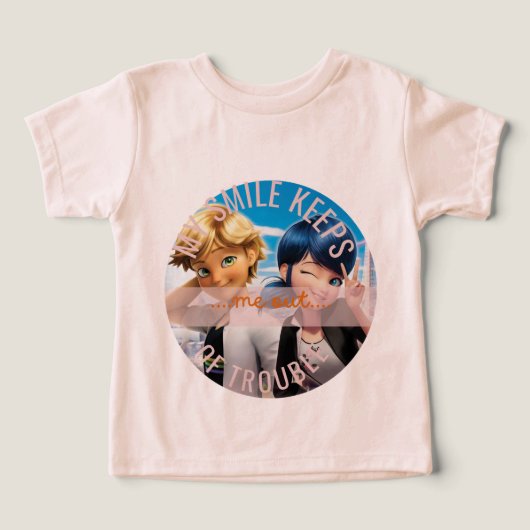 Cute Anime Style Miraculous Ladybug Quote T-Shirt (デザイン正面)