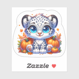Cute Anime Thanksgiving Snow Leopard Stickers シール