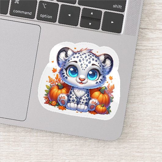 Cute Anime Thanksgiving Snow Leopard Stickers シール (詳細)