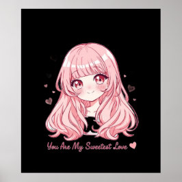 Cute Anime Valentine Sweatshirt ポスター