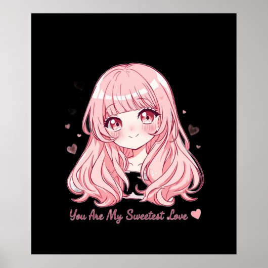 Cute Anime Valentine Sweatshirt ポスター (正面)