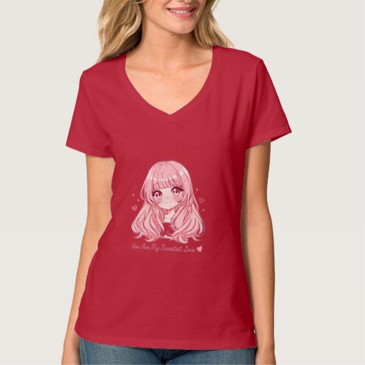 Cute Anime Valentine Sweatshirt Tシャツ (正面)
