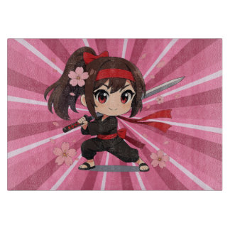 Cute anime warrior blossom girl カッティングボード