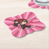 Cute anime warrior blossom girl ペーパーコースター (アングル)