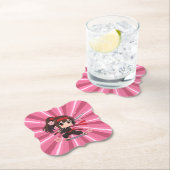 Cute anime warrior blossom girl ペーパーコースター (インサイチュ)