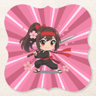 Cute anime warrior blossom girl ペーパーコースター