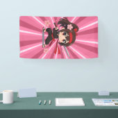 Cute anime warrior blossom girl 横断幕 (トレードショー)